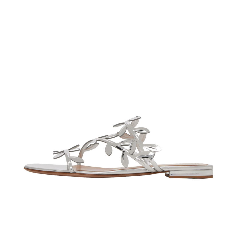 Sneakers og sko Gianvito Rossi Flavia 05 Leaf Detail Slide Sandals Metalisk | G15680-05RIC-MET