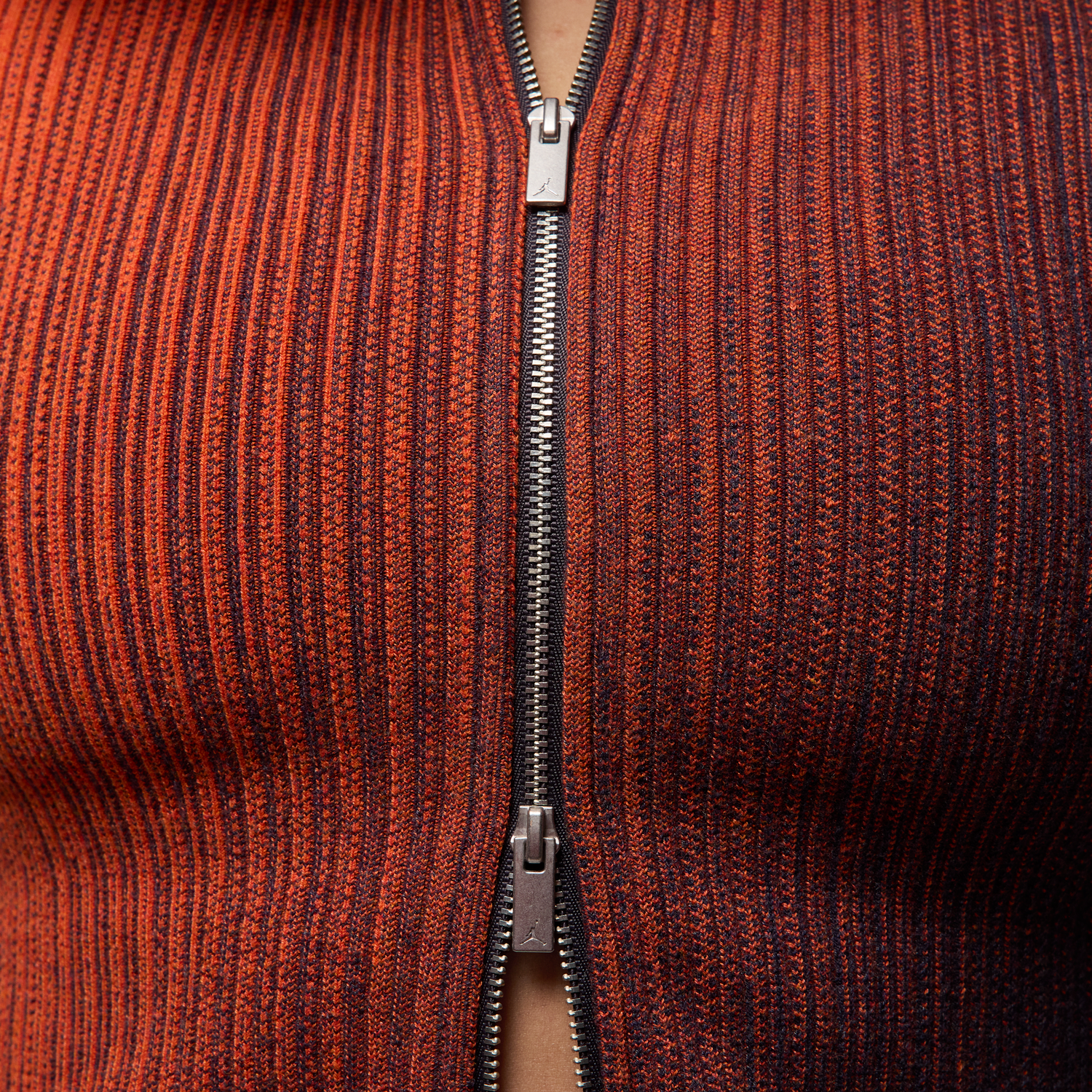 Sweater Jordan Air Jordan Knitted Zip-Up Top Orange | HF9438-540, 1
