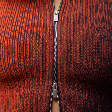 Sweater Jordan Air Jordan Knitted Zip-Up Top Orange | HF9438-540, 1