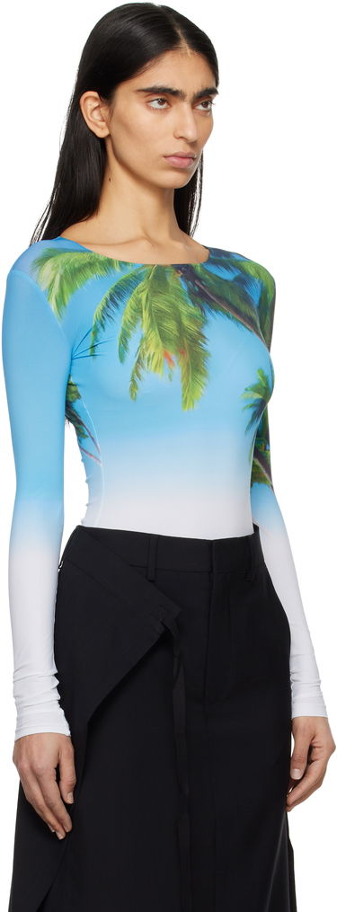 Krop Maison Margiela MM6 Maison Margiela Archive Print Long Sleeve Bodysuit Blå | S52NA0071 M20083, 1