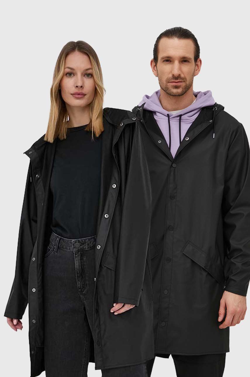 Jakke Rains Long Jacket Sort | 12020.01, 0