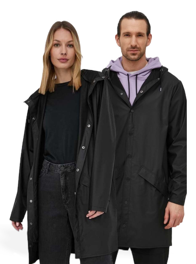 Jakke Rains Long Jacket Sort | 12020.01