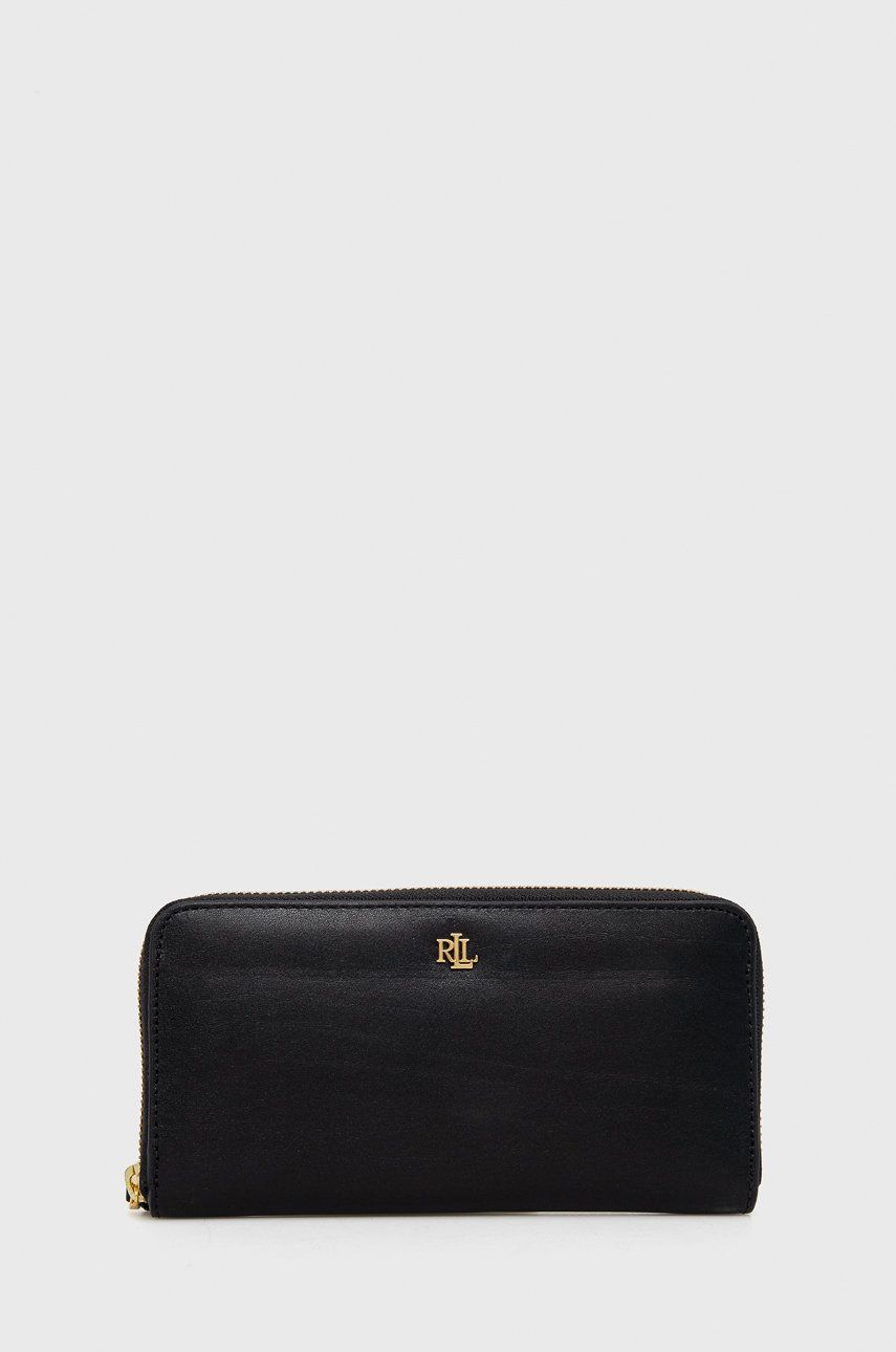 Tegnebog Polo by Ralph Lauren Leather Zip Around Wallet Sort | 432876730003, 0