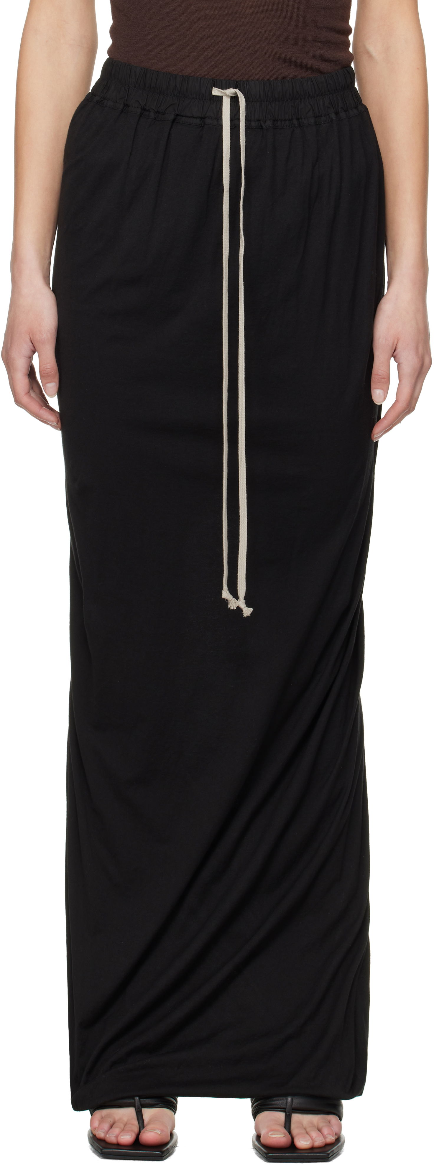 Nederdel Rick Owens Rick Owens DRKSHDW Hollywood Pull On Maxi Skirt Sort | DS01E3332 BHDB, 0