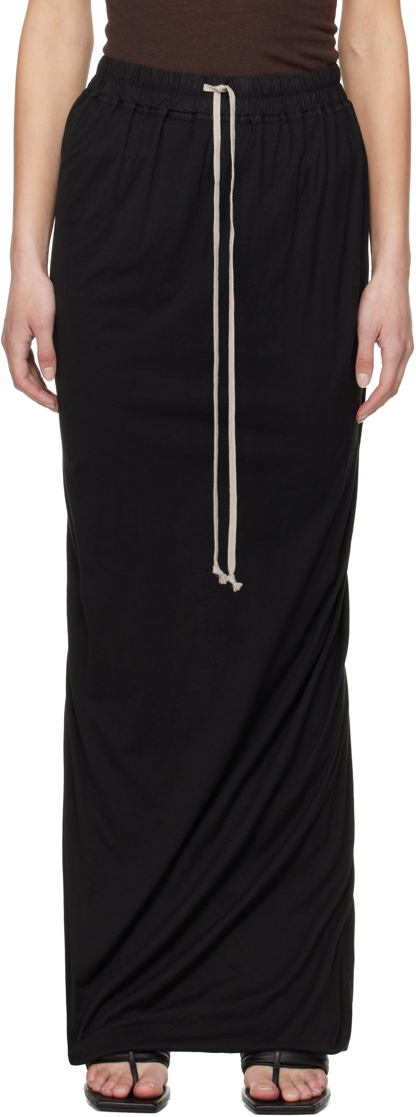 Nederdel Rick Owens Rick Owens DRKSHDW Hollywood Pull On Maxi Skirt Sort | DS01E3332 BHDB