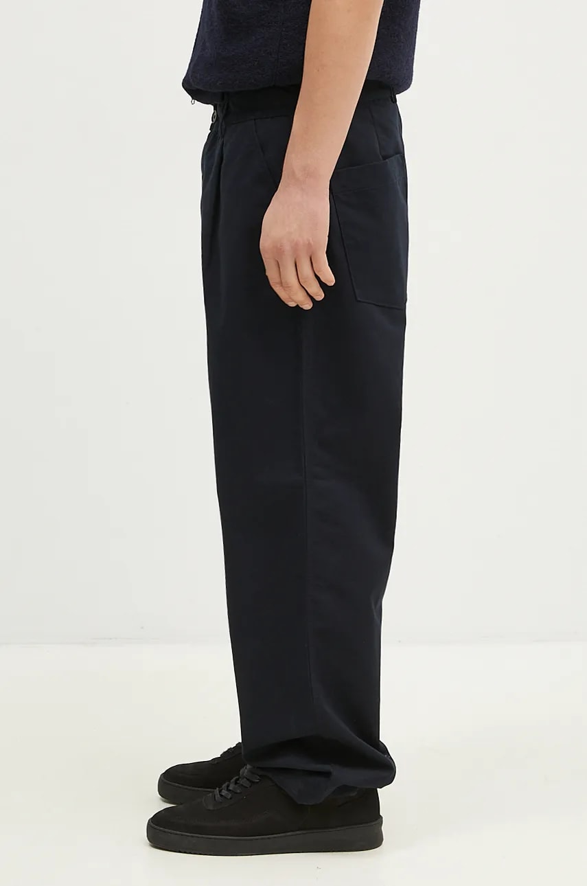 Bukser Universal Works Universal Works Pleated Trousers Mørkeblå | 31149.NAVY, 1