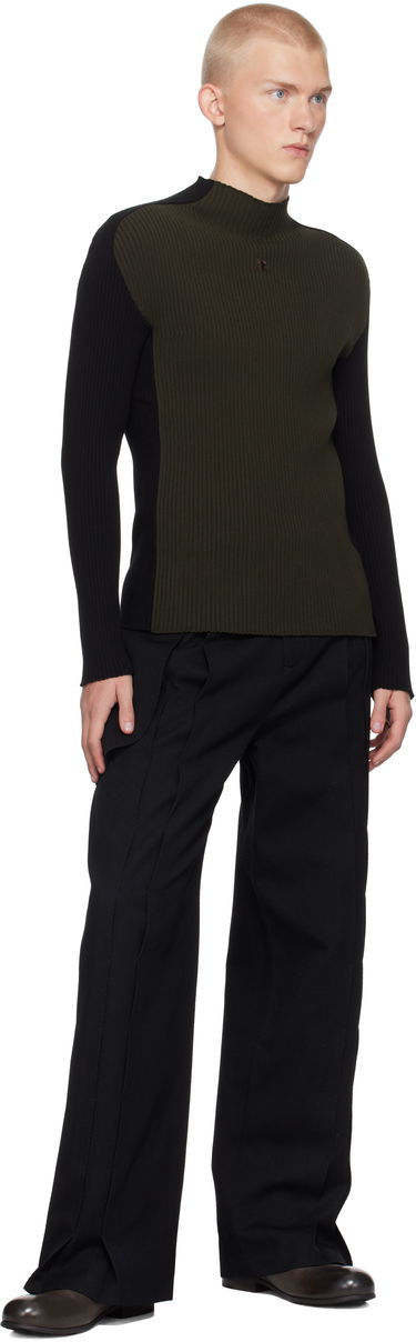 Sweater Courrèges Contrast Frame Rib Knit Turtleneck Grøn | 324MPU184FI0001, 3