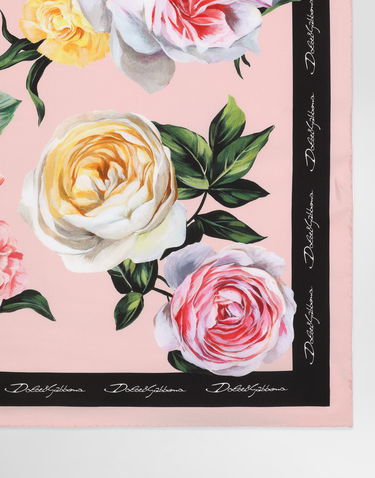 Tørklæde Dolce & Gabbana Dolce & Gabbana Rose and Peony Print Silk Twill Square Scarf (70x70) Lyserød | FN092RGDCUIHF5IY, 3