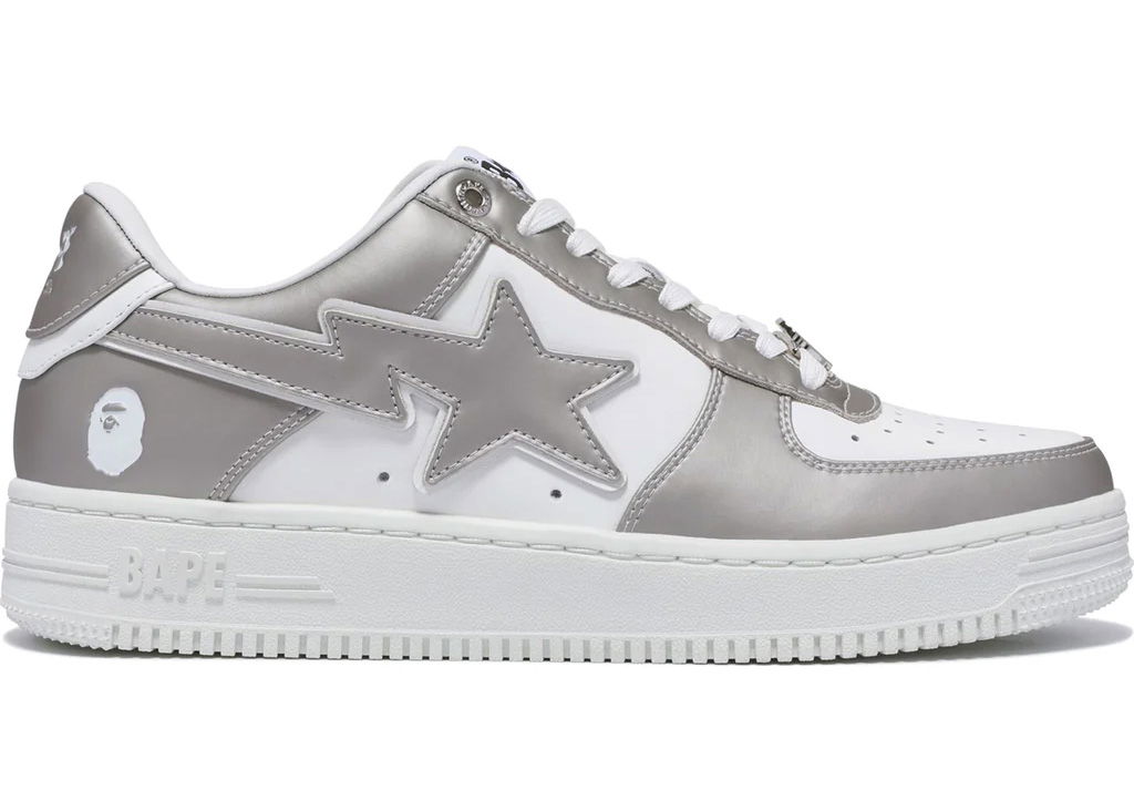 Sneakers og sko BAPE A Bathing Ape Bape Sta #4 Silver Grå | 1J80-191-053-SVA/001FWJ801053I-SVR, 0