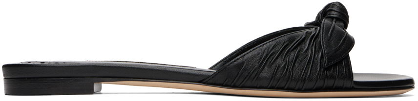 Tilbehør Manolo Blahnik Manolo Blahnik Lollo Knotted Leather Slides Sort | 224-1605, 0