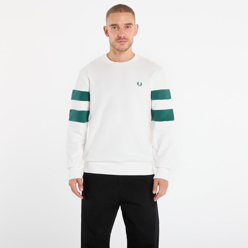 Sweatshirt Fred Perry Peached Tipped Sleeve Sweatshirt Hvid | M1731 129