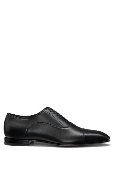 Tøj og tilbehør BOSS BECKHAM x BOSS Polished Leather Oxford Shoes Sort | 50546774, 1
