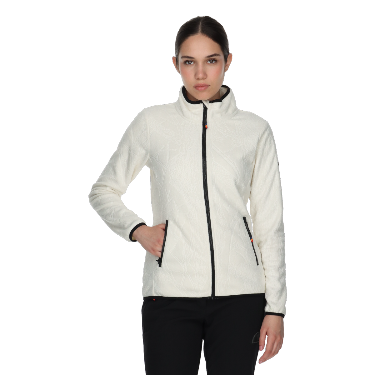 Jakke Ellesse Textured Stand Collar Full-Zip Fleece Jacket Hvid | ELA243F612-92, 0