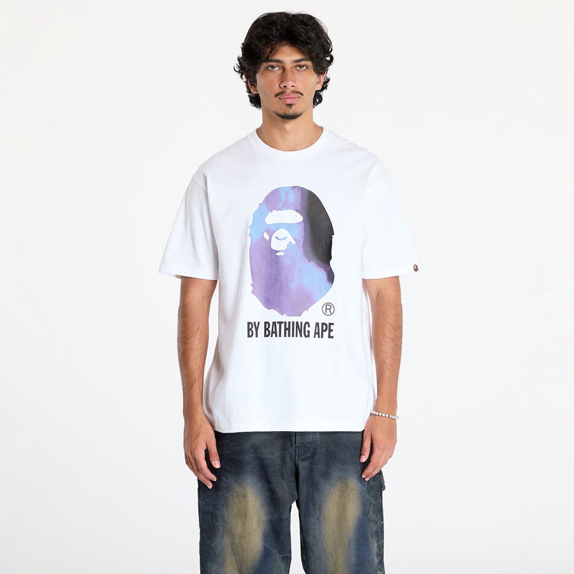 T-shirt BAPE Tie Dye By Bathing Ape Tee White/ Black Hvid | 001TEK801033M WH2