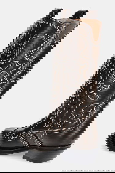 Sneakers og sko GANNI GANNI Mid Shaft Embroidered Western Boots Brun | S3112, 2
