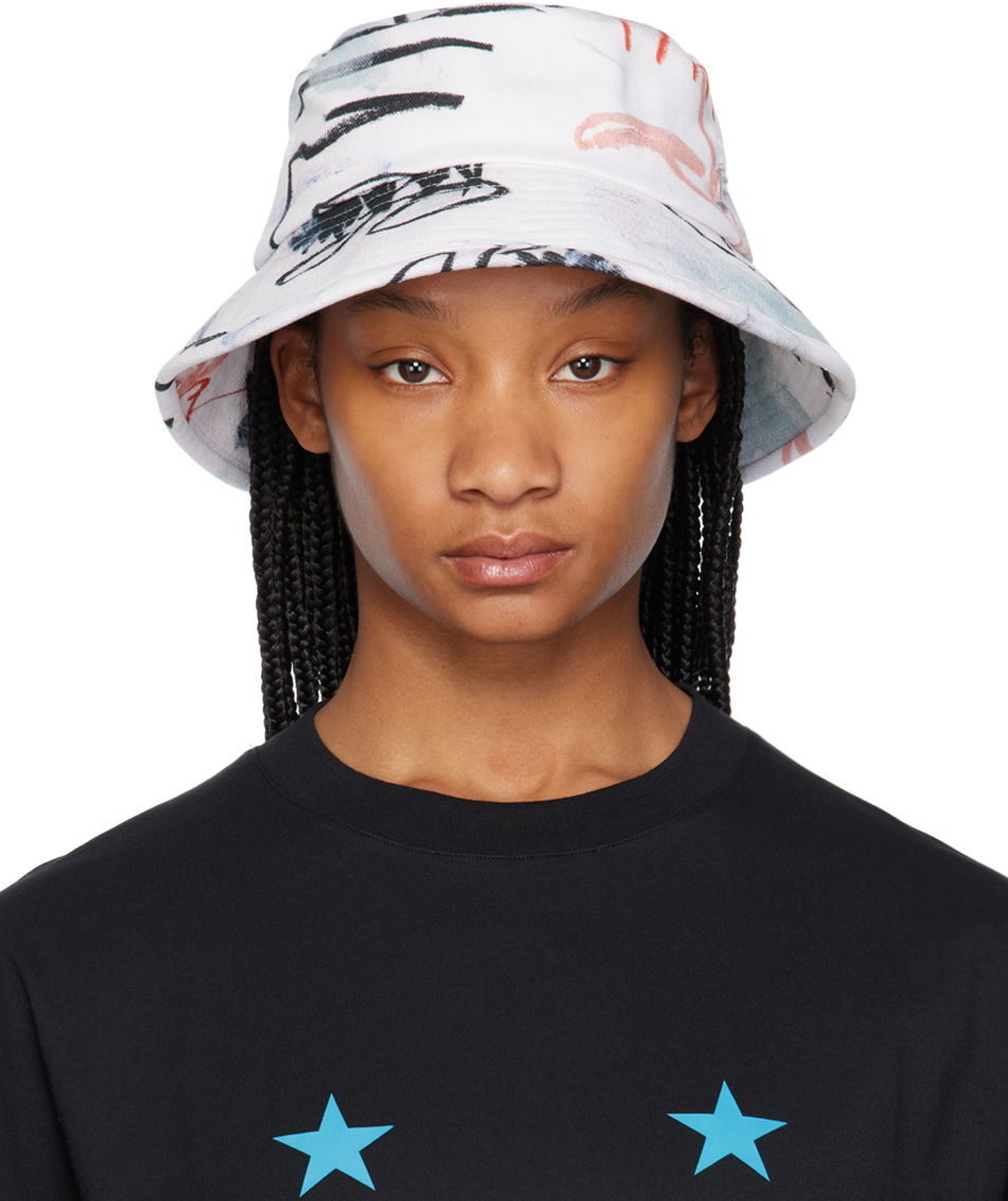 Hat Études Julian Farade Training Print Bucket Hat Hvid | E24MC920A039P4, 0