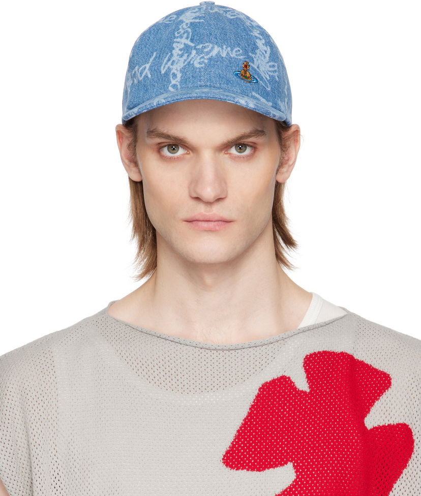 Kasket Vivienne Westwood Vivienne Westwood VW Grid Baseball Cap Blå | 81020019-W014I-