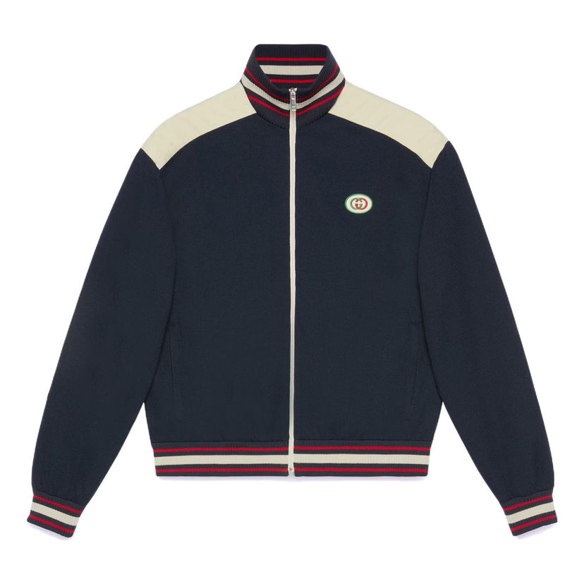 Bomberjakke Gucci Zip Jersey Jacket Blå | 706412-XJE8S-4735