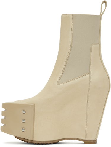 Tøj Rick Owens Rick Owens Hollywood Grilled Wedge Beatle Chelsea Boots Beige | RP01E7848 LBHGR, 2