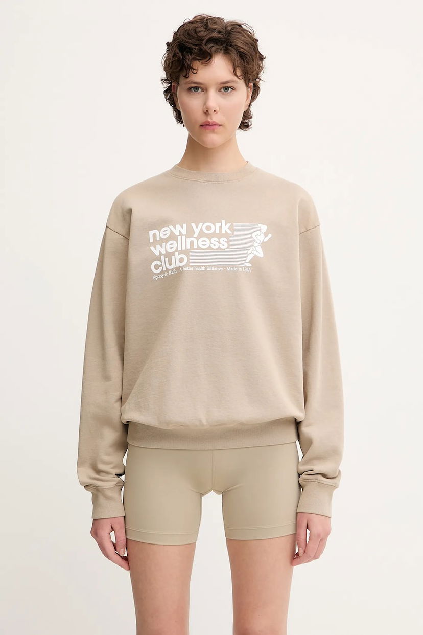 Sweatshirt Sporty & Rich Sporty & Rich USA Wellness Club Sweatshirt Beige | ST071622128GY15