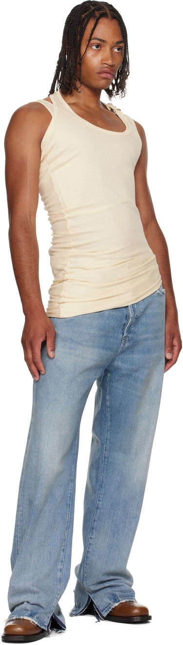 Tanktop Jean Paul Gaultier Jean Paul Gaultier 'Gaultier' Piercing Tank Top Beige | 25/03-W-TO292-J000-03, 3