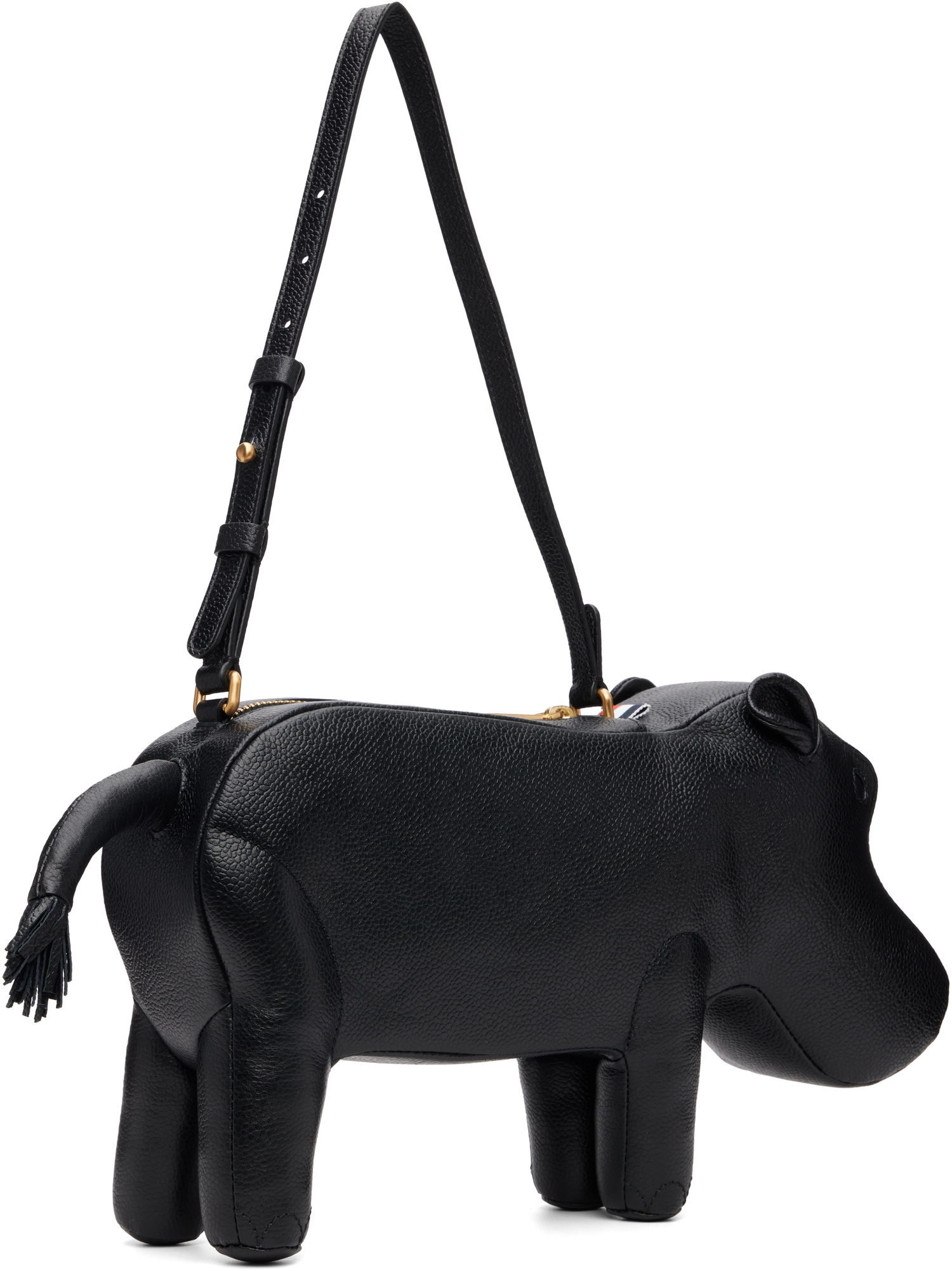 Håndtaske Thom Browne Thom Browne Pebble Grain Hippo Baguette Bag Sort | UAG226A-00198, 1