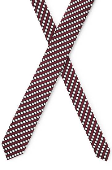 Tilbehør BOSS Diagonal Stripe Silk-Blend Tie Bourgogne | 50551722, 1