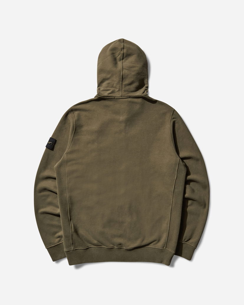 Sweatshirt Stone Island Garment Dyed Zip Hoodie Grøn | K2S15-6100067-S0A20 V0054