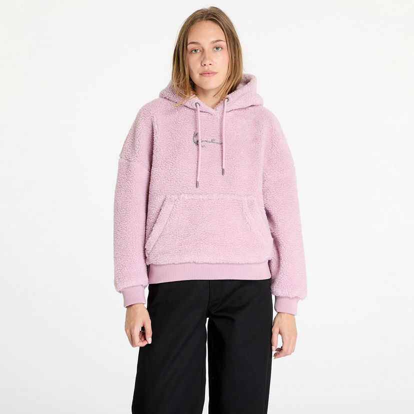 Sweatshirt Karl Kani Sweatshirt Metal Signature Teddy Os Hoodie Rose S Lyserød | KW243-040-1