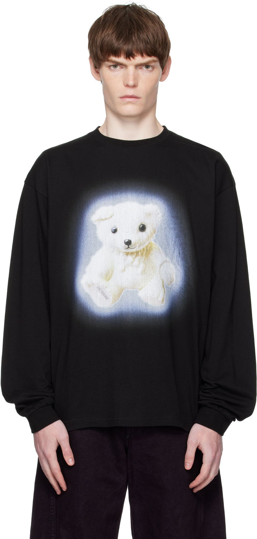 T-shirt We11done We11done Glow Teddy Long Sleeve T-Shirt Sort | WD-TT2-25-775-U-BK