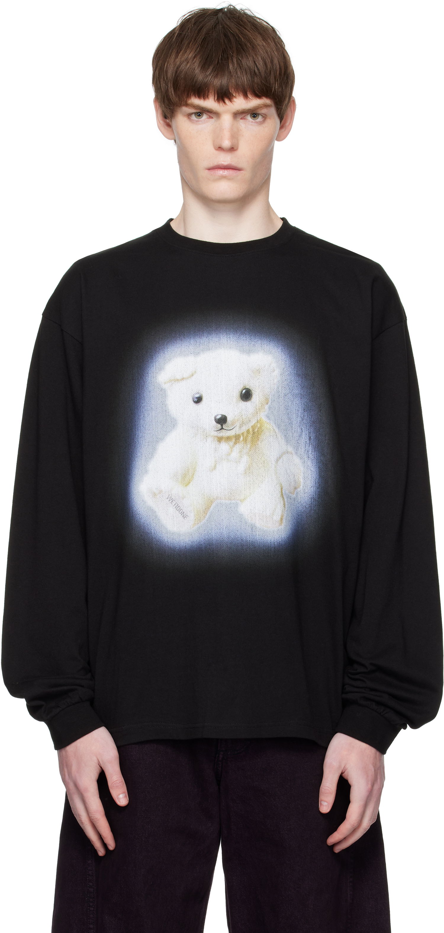 T-shirt We11done We11done Glow Teddy Long Sleeve T-Shirt Sort | WD-TT2-25-775-U-BK, 0