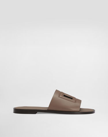 Tilbehør Dolce & Gabbana Dolce & Gabbana Calfskin Slides Beige | A80397AO6028K327, 0