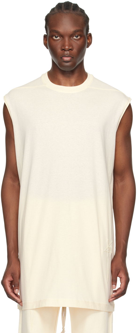 Tanktop Rick Owens Tarp Longline T-Shirt Beige | CM01D9231 CHJER, 0