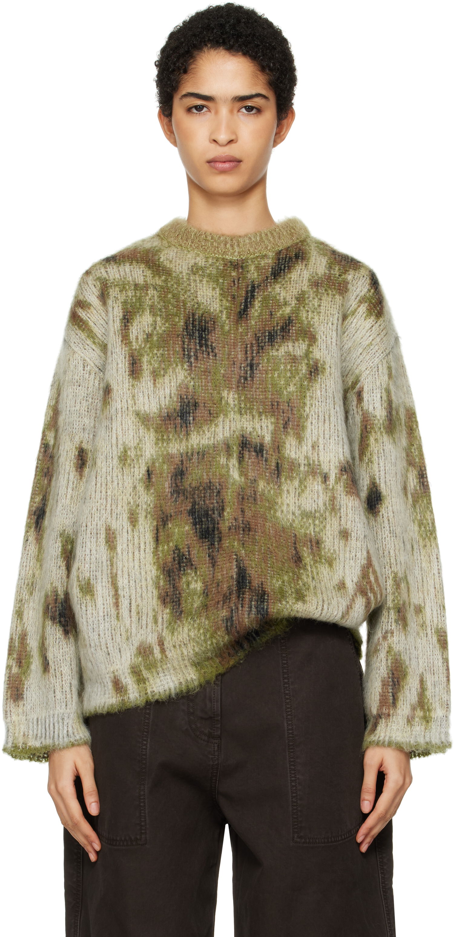 Sweater The Attico Attico Abstract Knit Sweater Grøn | 250WCK00115 KAC001AA, 0
