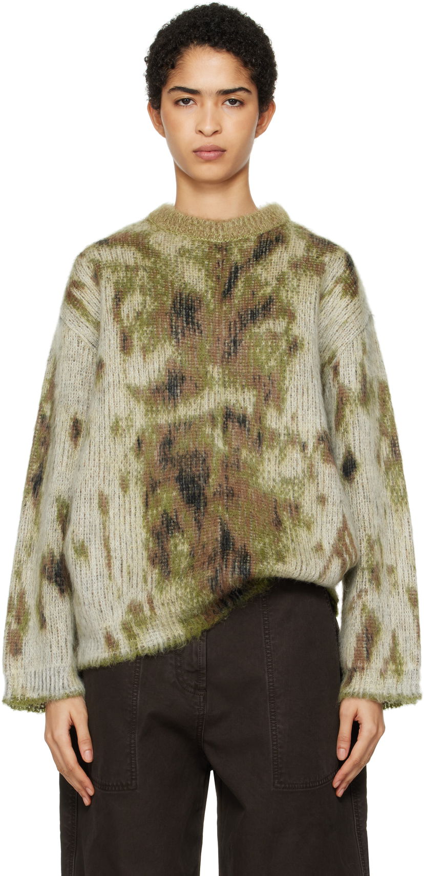 Sweater The Attico Attico Abstract Knit Sweater Grøn | 250WCK00115 KAC001AA