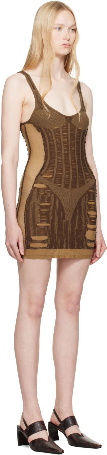 Kjole Diesel Diesel M-Calimera Distressed Mini Dress Brun | A19215 0BJBI, 1