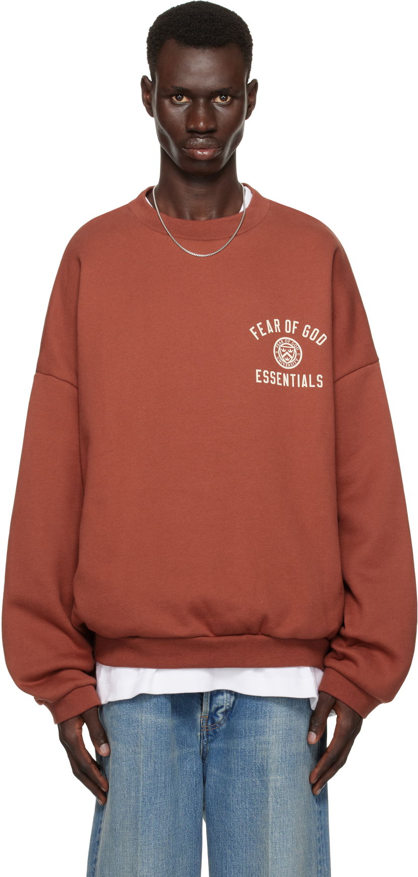 Sweater Fear of God Fear of God ESSENTIALS Fleece Crewneck Sweatshirt Brun | 192HO246266F