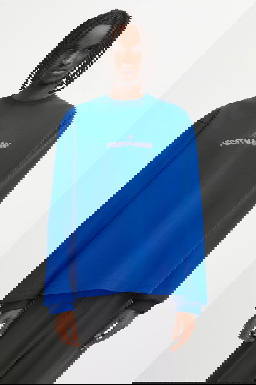 Sweatshirt ADER ERROR Oversized POST-HUMAN Graphic Sweatshirt Blå | BO01FWSW0107BL, 0