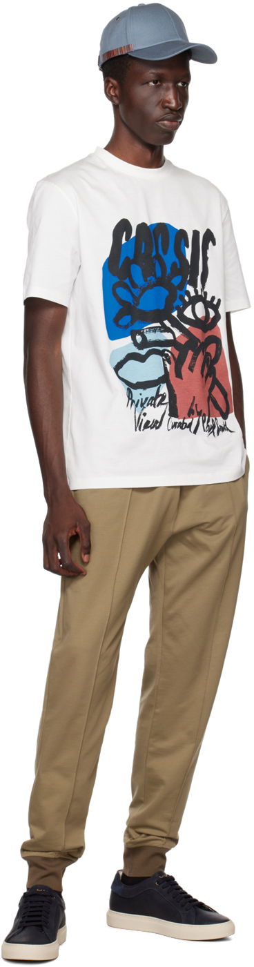 T-shirt Paul Smith Paul Smith 'Cassis' Print T-Shirt Hvid | M1R-919T-KP3660-01, 3