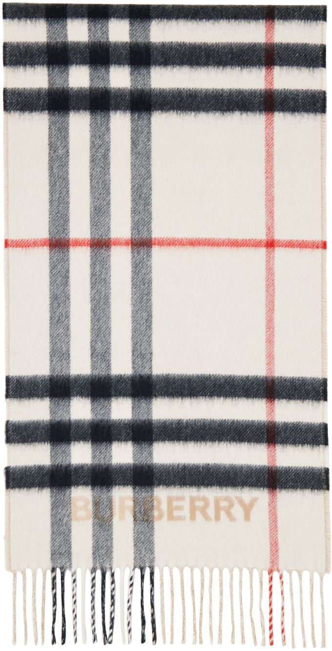Tørklæde Burberry Contrast Scarf Beige & White Hvid | 8059280, 0