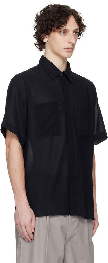 Skjorte AMI AMI Paris Short Sleeve Shirt Sort | HSH252.CO0098, 1