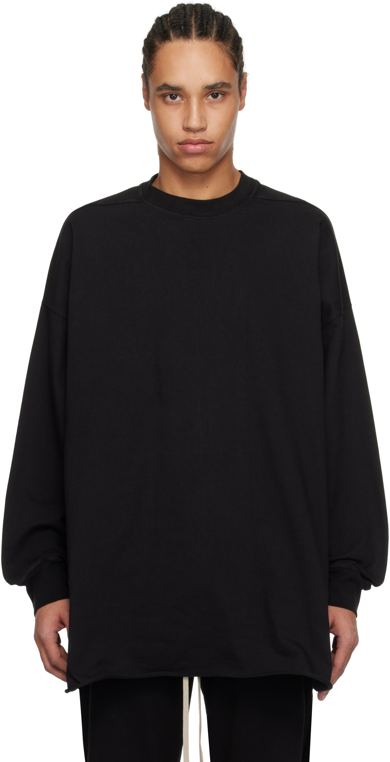 Sweater Rick Owens Rick Owens DRKSHDW Hollywood Tommy Long Sleeve T-Shirt Sort | DU01E3292 RIGP, 0