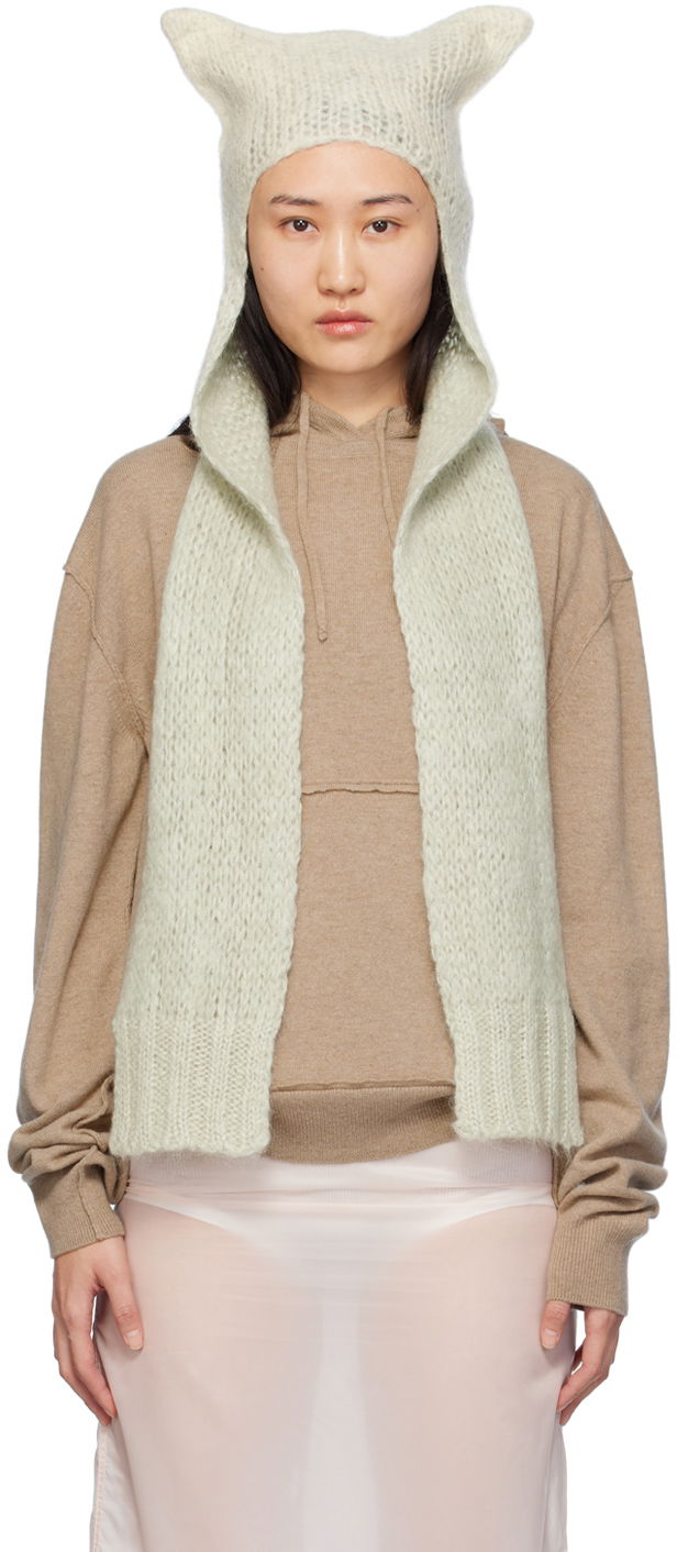 Beanie Maison Margiela Faded Mohair Scarf Beanie Grøn | S51TC0053 S18398
