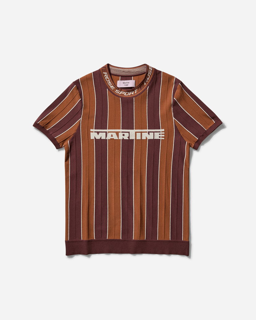 Sweater Martine Rose Striped Knitted T-Shirt Brun | 959YA12700