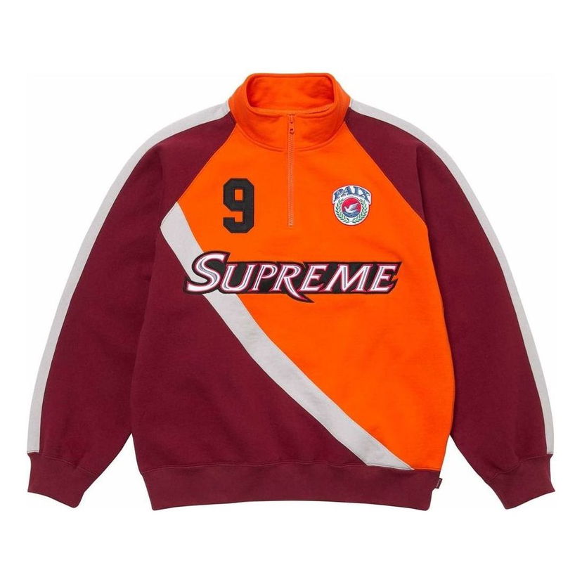 Sweater Supreme Equipe Half Zip Sweatshirt Orange | SUP-SS24-228