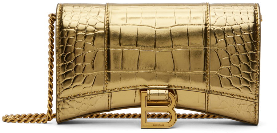 Skuldertaske Balenciaga Croc Hourglass Bag Beige | 656050 2AAUL, 0