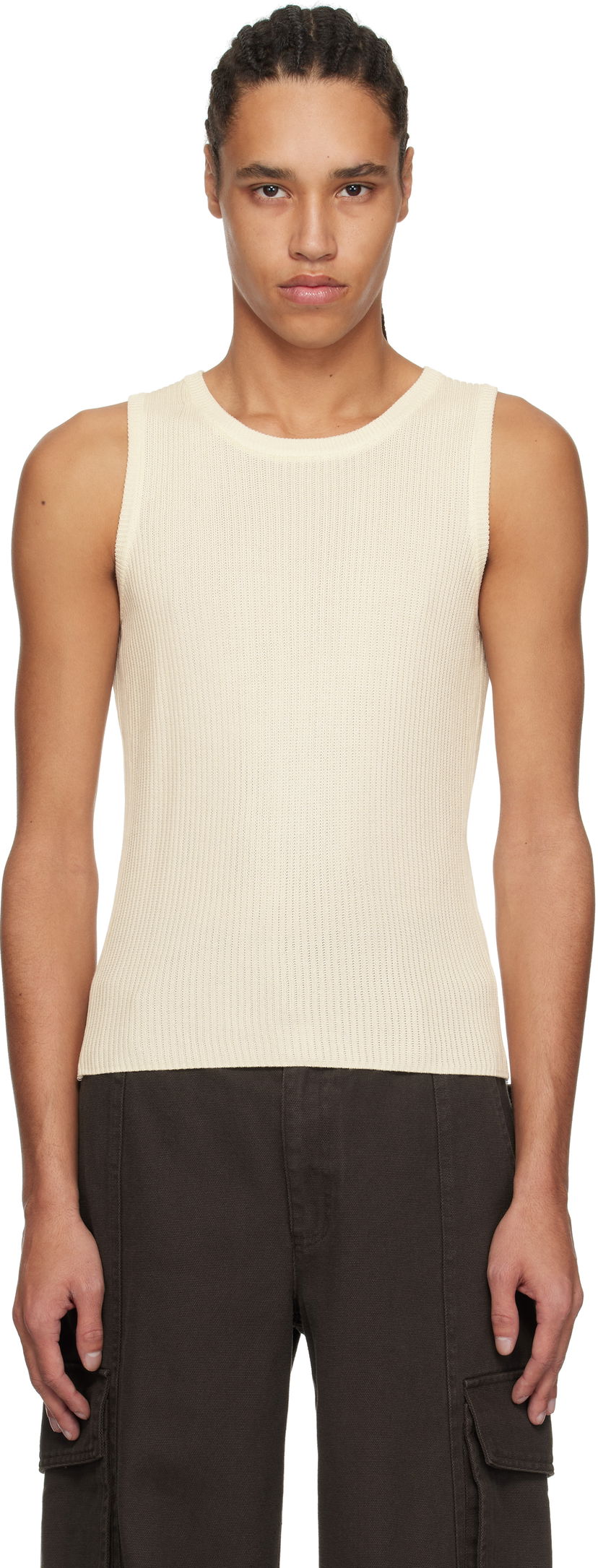 Tanktop Soulland Soulland Eleen Rib Knit Tank Top Beige | 42057-1306