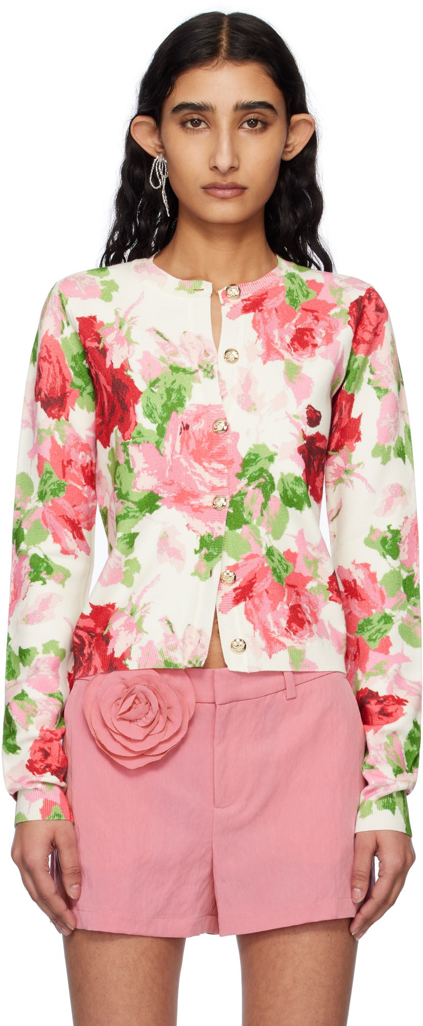 Sweater Blumarine Blumarine Peony-Print Viscose Cardigan Flerfarvet | P522M542A