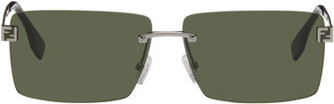 Solbriller FENDI Rectangular Rimless Sky Eyewear with Monogram Temples Grøn | FE40165UM6014N 840126859997, 0