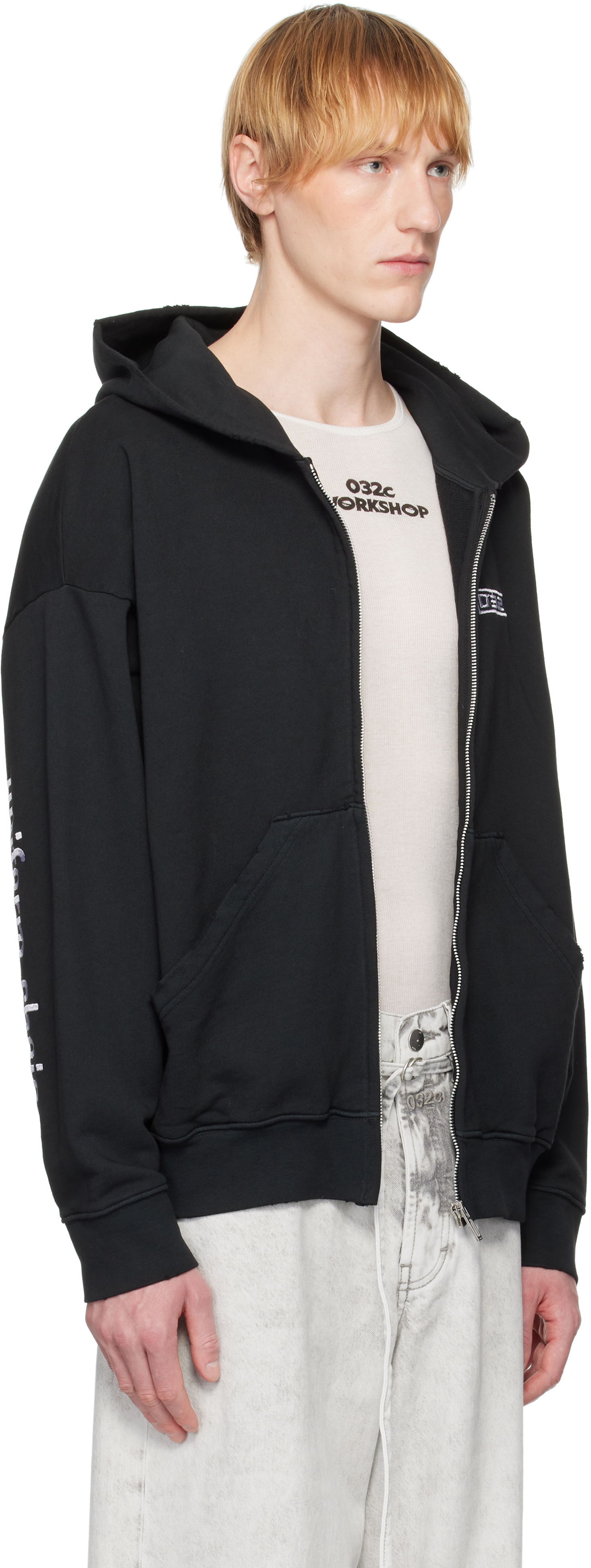 Sweatshirt 032C 032c "Routine" Zip-Up Hoodie Sort | S25-URC-0841-050, 1